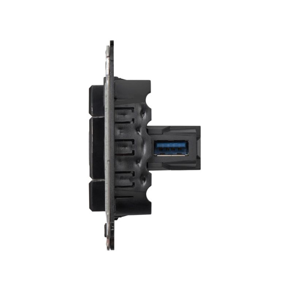 Розетка USB 3.0 1-м СП Avanti "Черный квадрат" тип А-А DKC 4402303