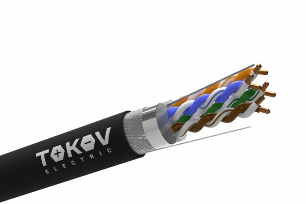 Кабель витая пара SF/UTP 4х2х24AWG(0.52мм) кат.5E outdoor Fluke tested 305м (м) PRO TOKOV ELECTRIC TKP-C05-SF/UTP-42-5E-305-OD