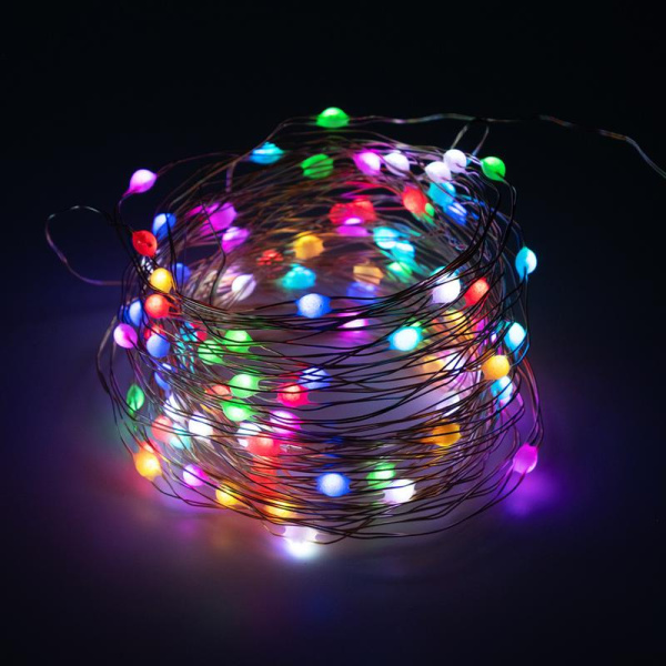 Гирлянда "Нить" ILDM096RGB-C-USB-RC 96 RGB минисветодиодов 9.6м с контроллером для помещений пульт SHLights 4690601049971