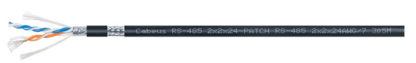Кабель для интерфейса RS-485/RS-422 RS-485 2х2х24AWG/7 МЖ (patch) PVC 2х(2х24 AWG) экран-фольга + оплетка 90проц. - 40град.C- +75град.C (уп.305м) Cabeus 7746c