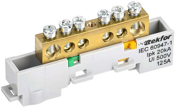Шина PE "земля" неизол. на универс. держ. 8х12-6-Ж TEKFOR IEK TF-NN20-06-DL-K05