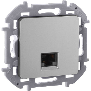 Розетка компьютерная СП Inspiria RJ45 кат.5E UTP IP20 алюм. IEK 673827