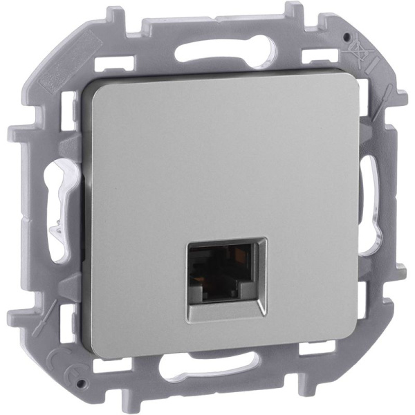 Розетка компьютерная СП Inspiria RJ45 кат.5E UTP IP20 алюм. IEK 673827