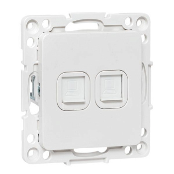 Розетка компьютерная 2-м Стокгольм RJ-45 механизм бел. EKF EYK02-035-10
