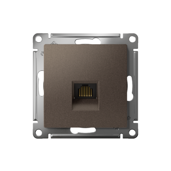 Розетка компьютерная AtlasDesign RJ45 кат.6A механизм мокко SE ATN000686