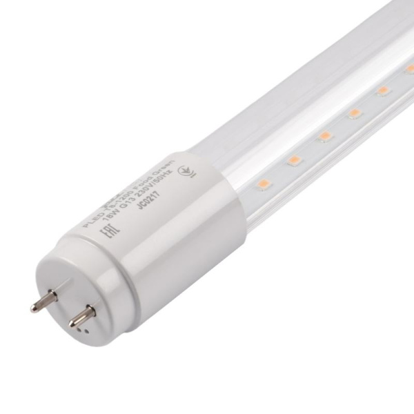 Лампа светодиодная PLED T8-1200 Food Green 18Вт линейная прозрачная G13 230В/50Гц CL/PL для подсветки овощей/фруктов/зелени JazzWay 5006546