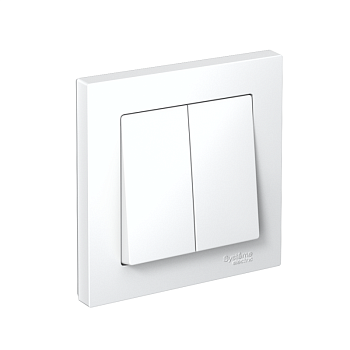 Выключатель 2-кл. AtlasDesign (сх. 5) 10AX быстрозажим. клем. в сборе бел. SE ATN000152S
