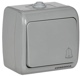 Выключатель кнопочный 1-кл. ОП AQUATIC ВС-20-1-3-А 10А IP54 GENERICA EVA14-K03-10-54