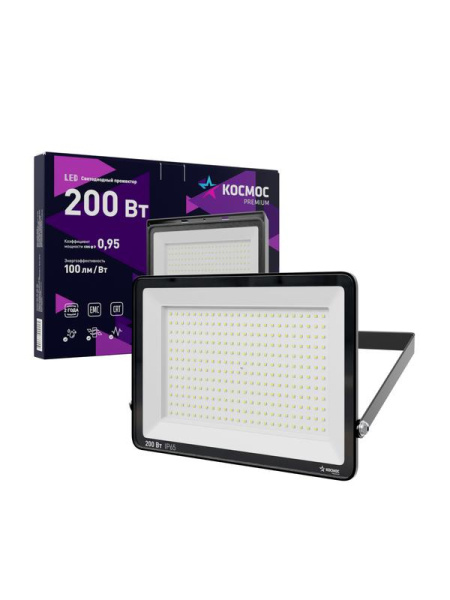 Прожектор светодиодный PREMIUM 200Вт 6500К 20000лм IP65 КОСМОС KOS_PR_LED_200