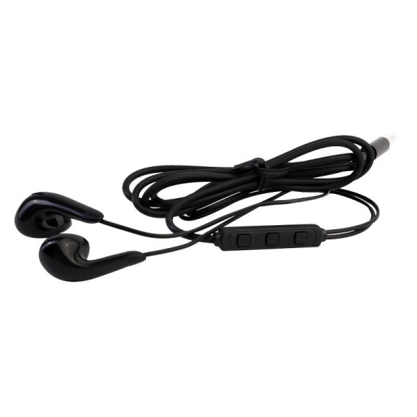 Наушники вкладыши с микрофоном проводные ELX-WHP01-C02 3.5мм 1.2м коробка черн. Ergolux 15282
