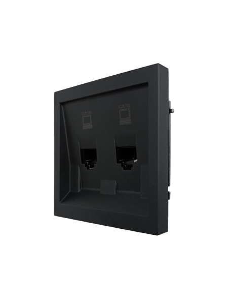 Розетка компьютерная 2-м СП ZIMA IP20 RJ45 с модулем кат.6 механизм черн. бархат LEZARD 704-4288-142