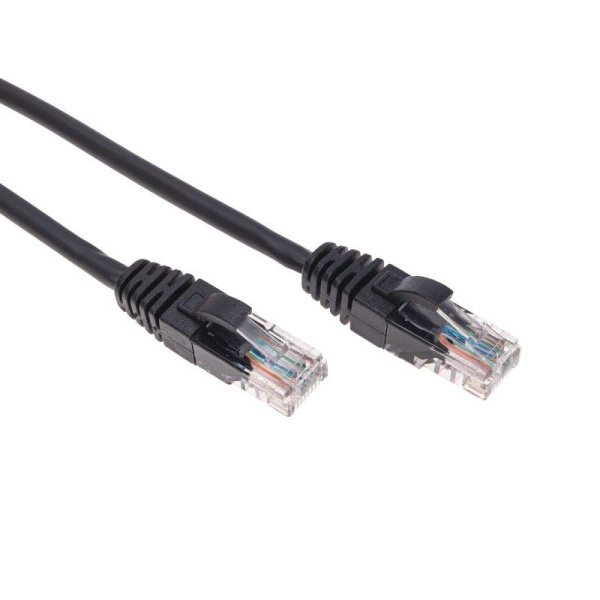 Патч-корд U/UTP CAT 5e RJ45-RJ45 26AWG LSZH черн. 1м Rexant 02-0102-1