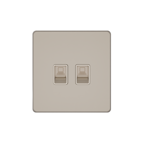 Розетка информационная 2-м СП Systeme Infinity RJ45 кат.5E IP20 песчан. берег SE FSE000585
