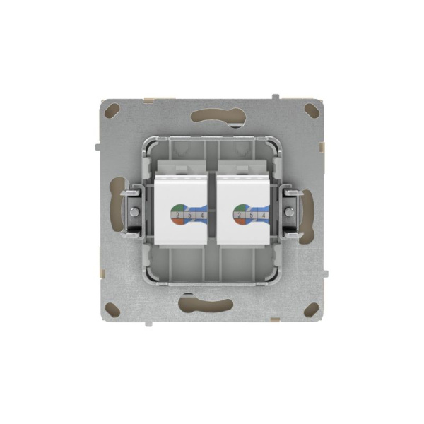 Розетка компьютерная 2-м KANT RJ45 кат.5E без шторки ванильн. марципан DKC 7015664