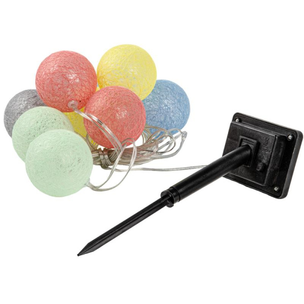 Гирлянда садовая "Клубки" USL-S-139/PM2000 COTTON BALLS IP44 10 светодиодов тепл. бел. свет на солнечн. батарее 1хАА Ni-Mh аккумулятор в комплекте TM Uniel UL-00010436