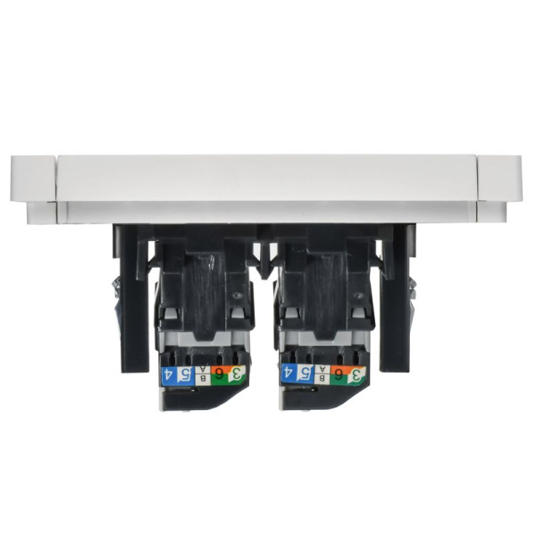 Розетка компьютерная 2-м RJ45 кат.5E FORTE&PIANO FP233 бел. IEK FP-K20-1-K01
