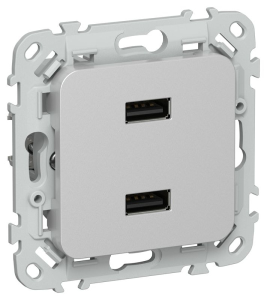 Розетка USB A+A 2вых. СП FLITE РЮ-2-ФлА 2.1А механизм алюм. IEK FI-U21-D31-K47