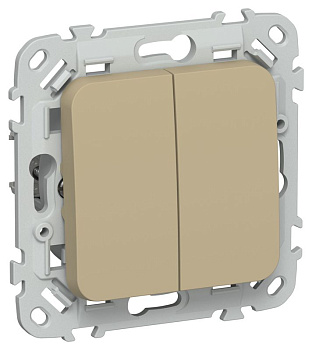 Выключатель 2-кл. СП FLITE ВС12-1-0-ФлХ 10А механизм хаки IEK FI-V20-0-10-1-K59