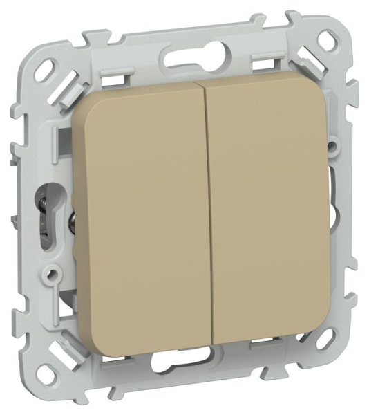 Выключатель проходной 2-кл. СП FLITE ВС62-1-0-ФлХ 10А механизм хаки IEK FI-V22-0-10-1-K59