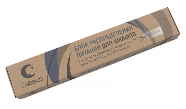 Блок розеток 4-м PDU-4P-2IEC 10А евростандарт вилка IEC 320 C14 для 10дюйм шкафов горизонт. без выкл. алюм. корпус шнур 2м Cabeus 7293c