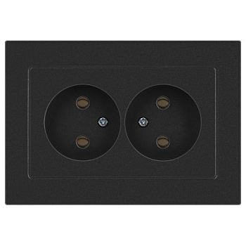 Розетка 2-м СП Accent 6-204-07 16А IP20 250В 2P AL/CU графит Intro Б0063435