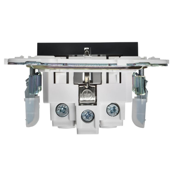 Розетка SKANDY 16А с заземл. защ. шторки SK-R04G графит IEK SK-R14-16-K53