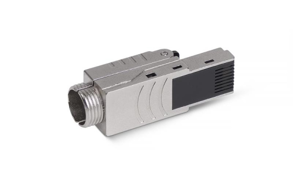 Коннектор 8P8C-SH-C6+ -TWP с фиксатором кабеля и колпачком RJ-45(8P8C) под витую пару категория до 6a экран. для ож кабеля для толстых жил 1.35-1.5мм (с оболочкой) со вставкой Cabeus 8956c