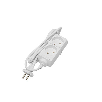 Удлинитель 2х1.5м без заземл. 10А IP20 S 2х1.5 2.2кВт ПВС2х0.75 Volsten 9296