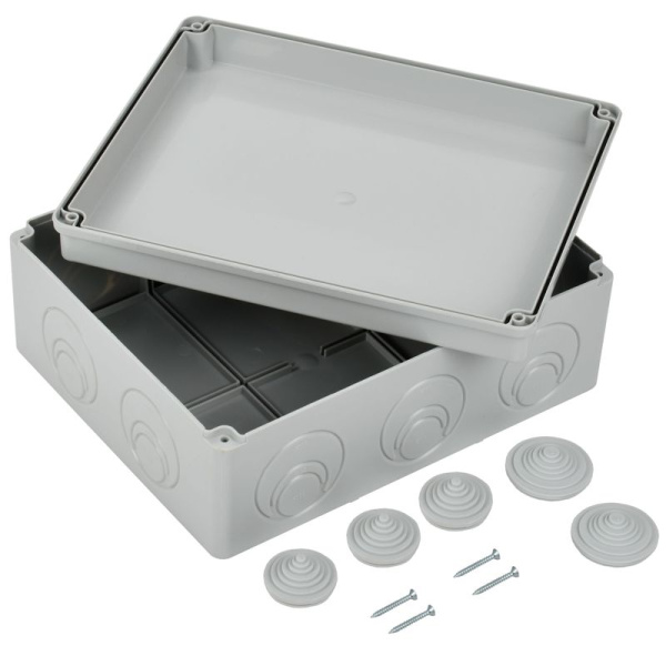 Коробка распаячная ОП 240х195х90 IP55 КМ41272 RAL7035 IEK UKO10-240-195-090-K41-55