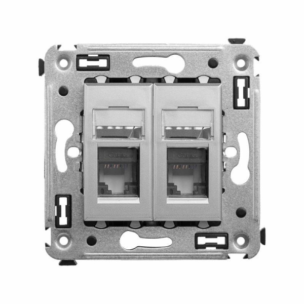 Розетка компьютерная 2-м СП Avanti "Закаленная сталь" RJ45 кат.6A DKC 4404374