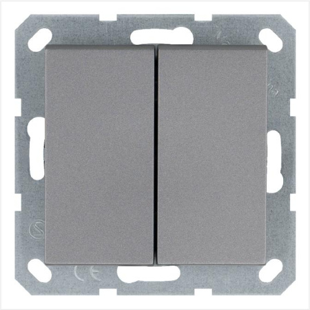 Переключатель перекрестный 2-кл. 10А IP20 механизм алюм. Jasmart G3014S