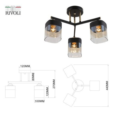 Люстра Isadora 9133-303 3хE27 40Вт модерн Rivoli Б0054750