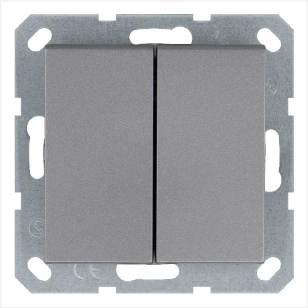 Переключатель перекрестный 2-кл. 10А IP20 механизм алюм. Jasmart G3014S