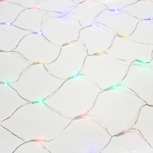 Гирлянда "Сеть" 1.5х1.5м 96LED мультиколор провод ПВХ прозр. Neon-Night 215-109