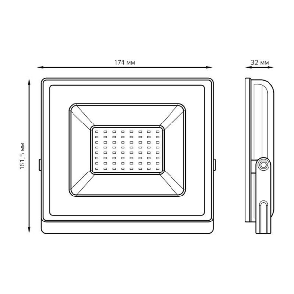 Прожектор светодиодный Elementary 50Вт 4000К IP65 4495лм 200-240В ДО черн. GAUSS 613100250