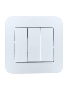 Выключатель 3-кл. 1п СП ASTI 10А IP20 в сборе бел. LEZARD 7081-0202-109