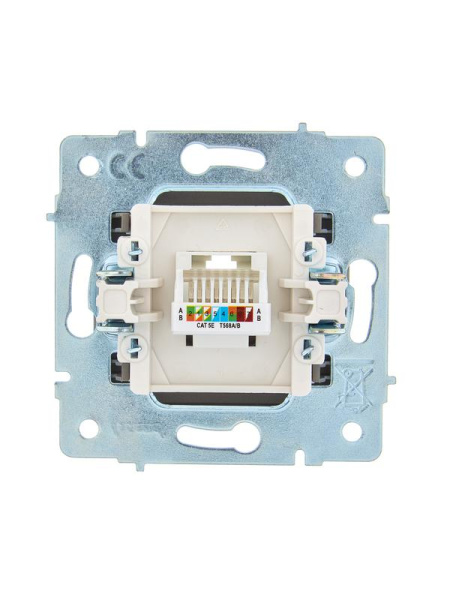 Розетка компьютерная 1-м СП ASTI IP20 RJ45 механизм Cat 5e платина. LEZARD 7081-3588-139