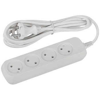 Удлинитель 4х3м без заземл. 10А IP20 GREEN LINE UDL-10-430 ПВС 2х0.75 Эра Б0065050