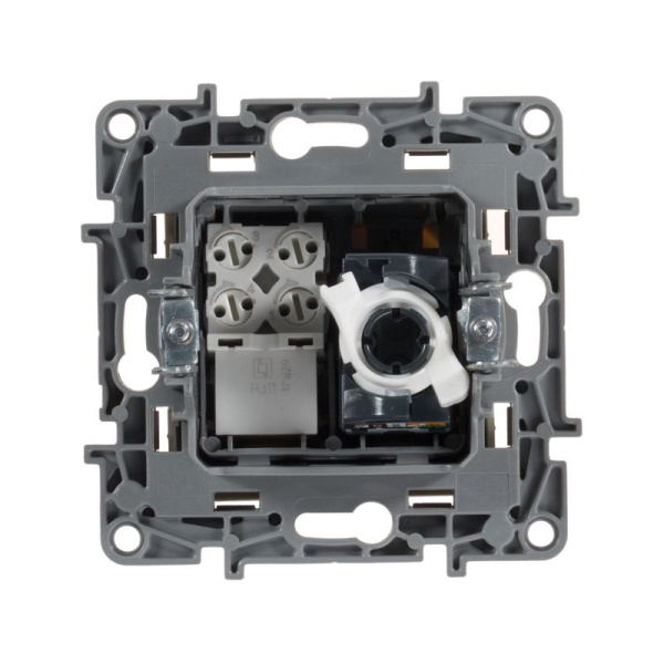 Розетка компьютерная + телефонная 2-м СП Etika RJ45 + RJ11 кат.5E UTP механизм сл. кость IEK 672352