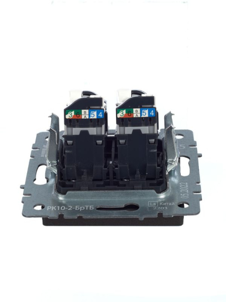 Розетка компьютерная 2-м СП BRITE RJ45 кат.5E РК10-2-БрТБ механизм бронза IEK BR-K20-1-K45