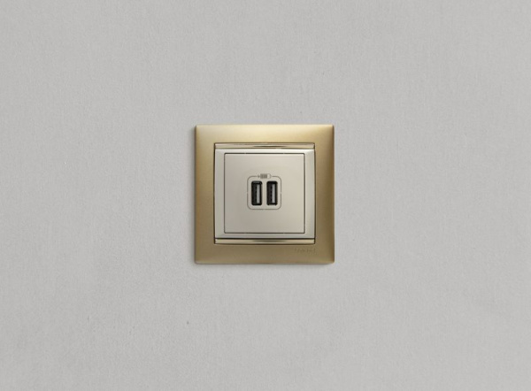 Розетка USB 2-м СП Valena сл. кость IEK 774170