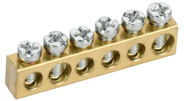 Шина нулевая 6х9 6 отверст. TEKFOR IEK TF-KP00D-SN-06