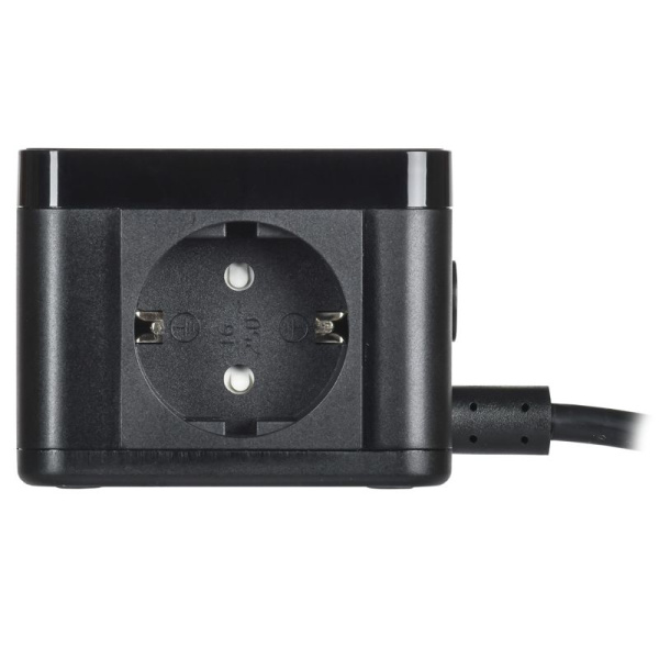 Удлинитель 2х1.3м 16А IP20 Qi У02К 10Вт USB A+C 3х1 черн. DOMINIC IEK DN-YP31-16-02-01-ZKU-K02