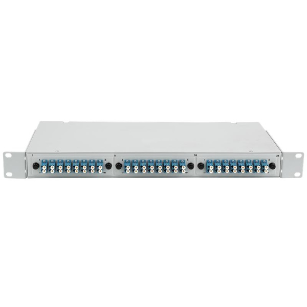 Кросс оптический 19дюйм 1U компл. 24хDLC/UPC SM 9/125 OS2 SUPRLAN 09-0256