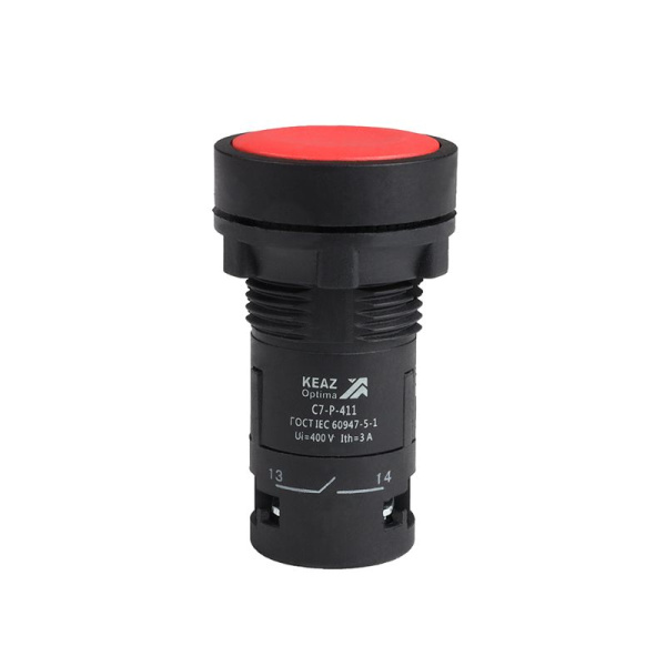 Кнопка OptiSignal Compact D22 С7-P-411 красн. 1НО+1НЗ XB7NA45 КЭАЗ 362045
