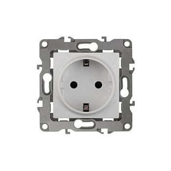 Розетка 1-м СП Эра12 12-2001-01 16А IP20 16AX 250В 2P+E Schuko без монтаж. лапок механизм бел. Эра Б0014681
