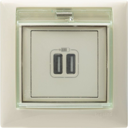 Розетка USB 2-м СП Valena сл. кость IEK 774170