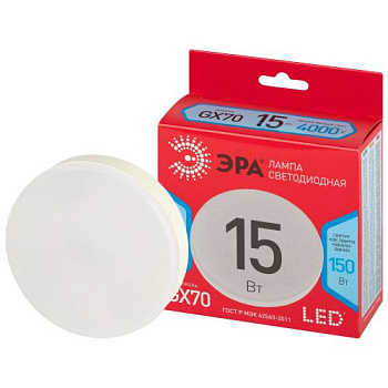Лампа светодиодная RED LINE LED GX-15W-840-GX70 R 15Вт таблетка 4000К яркий бел. GX70 Эра Б0065470