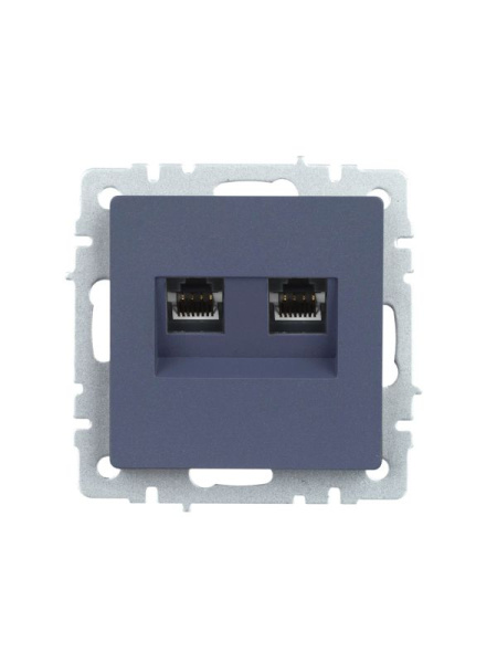 Розетка компьютерная 2-м СП BRITE RJ45 кат.5E РК10-2-БрМ механизм маренго IEK BR-K20-1-K35