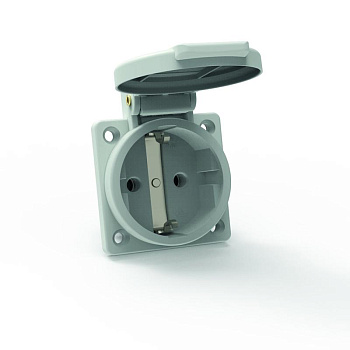 Розетка встраиваемая Schuko 16А 3п 250В IP54 сер. Quick Connect Bals 71100
